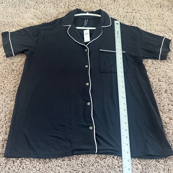 NWT new small Anthropologie briar short sleeve pipes pj pajama top black white - Picture 14 of 17